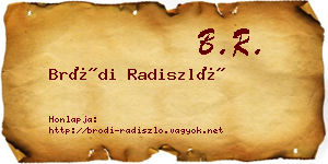 Bródi Radiszló névjegykártya